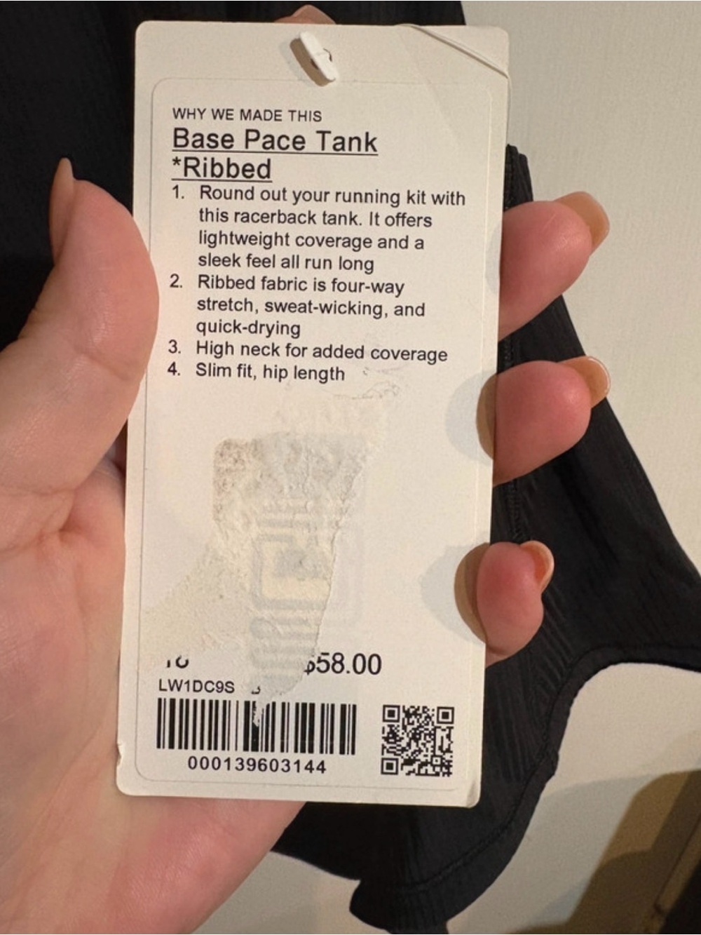 Lululemon Black Ribbed Base Pace Racerback Tank - Picture 5 of 5